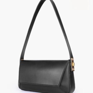 Elegant Flap Shoulder Purse - Black