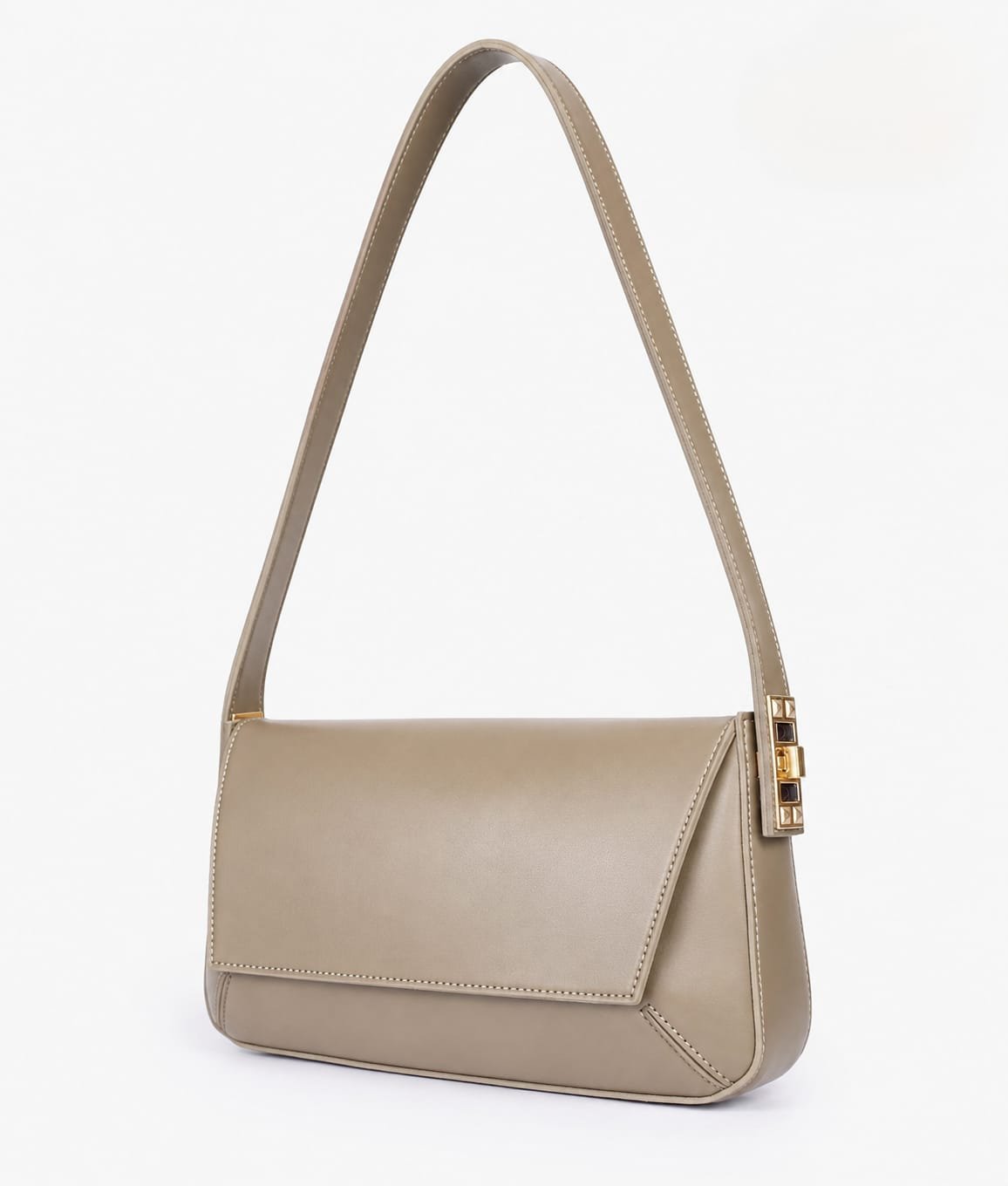Elegant Flap Shoulder Purse - Black - Image 9