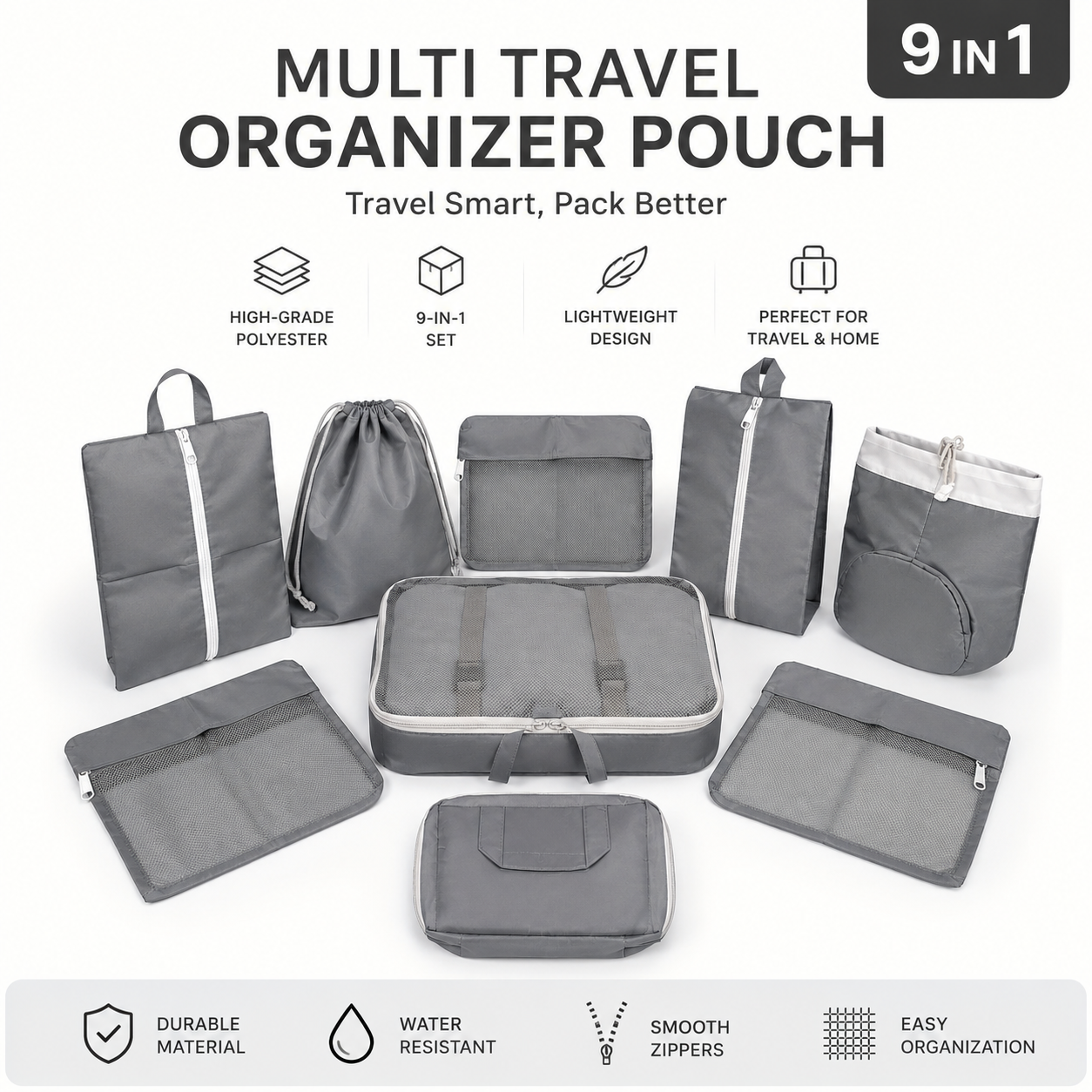 9-in-1 Complete Travel Organizer Set